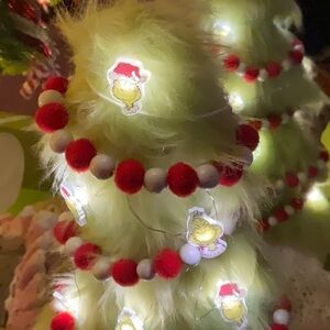 Brand New Grinch Mini LED lights. Mini Tree Decor. On Off Battery operated.